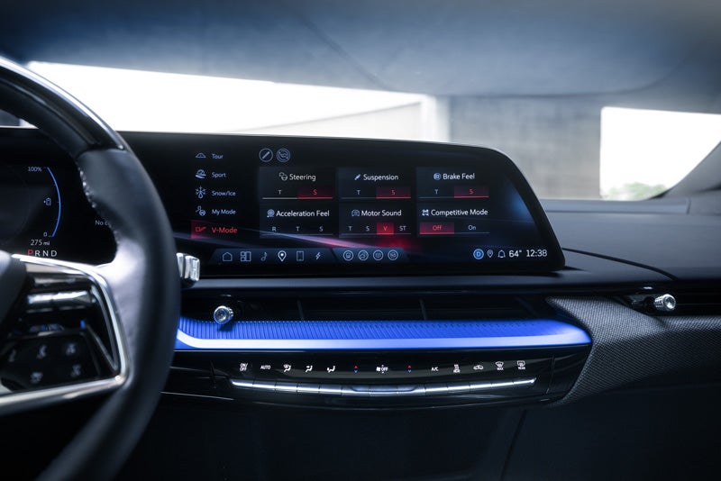 The 2026 OPTIQ-V Display Screen Displaying the V-Mode Settings | Lima Cadillac in LIMA OH